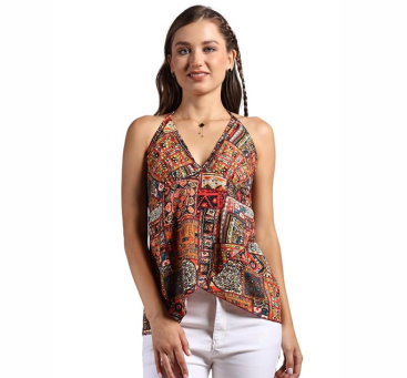 Western Sleeveless Regular Fit Tops for Women